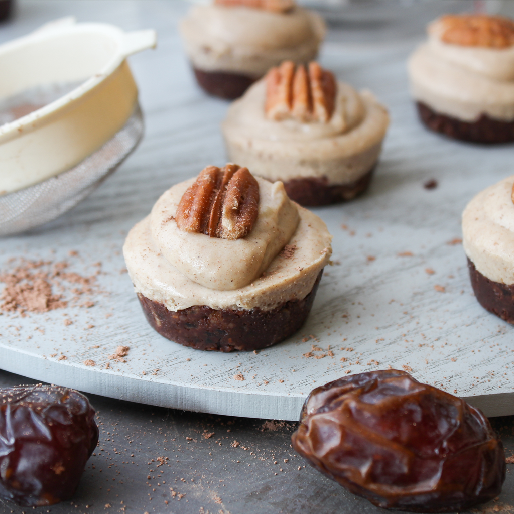 Raw mini pecan pies