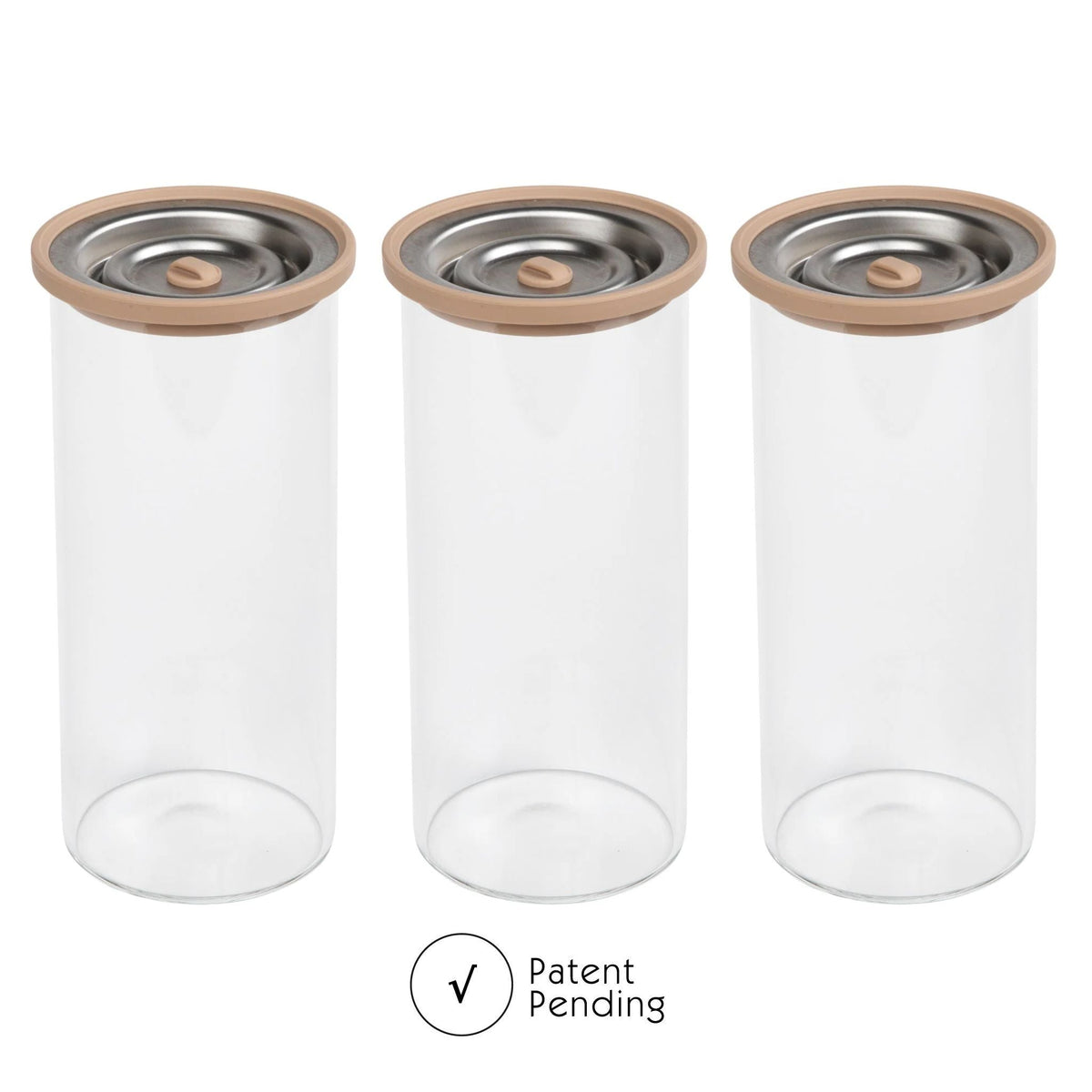 Luvele hohe Glas-Vakuumbehälter, Dreierset, 1200 ml