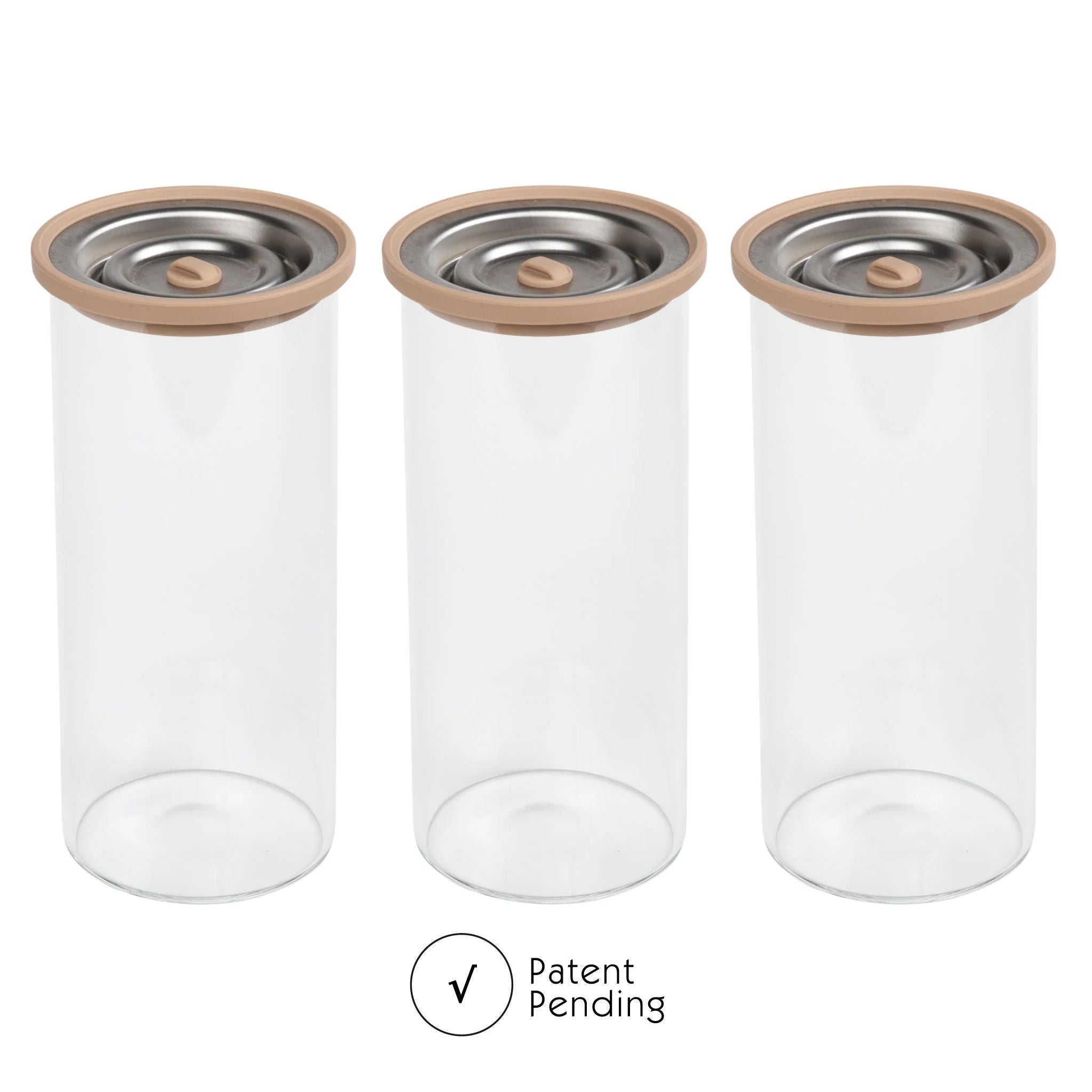 Luvele hohe Glas-Vakuumbehälter, Dreierset, 1200 ml