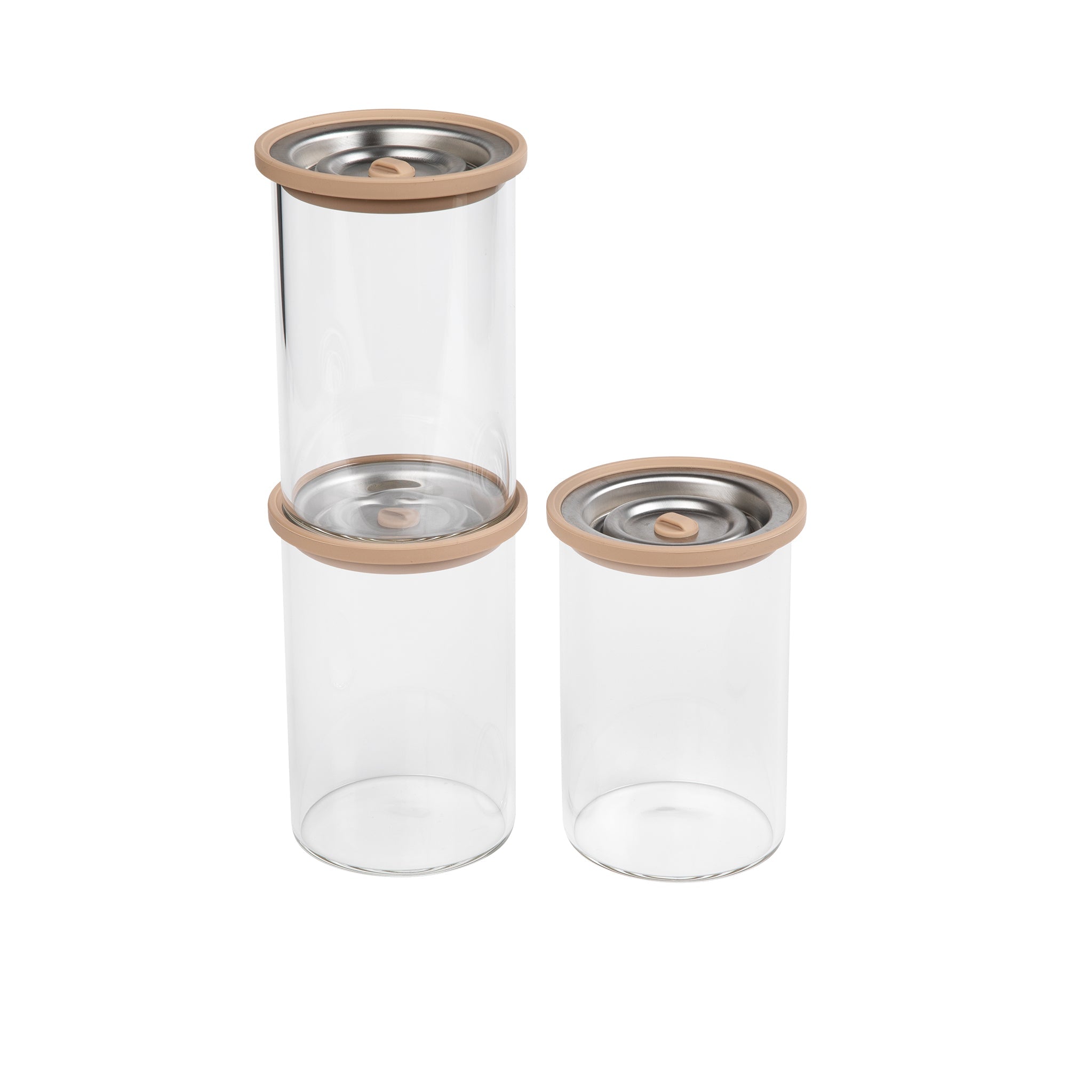 Luvele hohe Glas-Vakuumbehälter, Dreierset, 800 ml