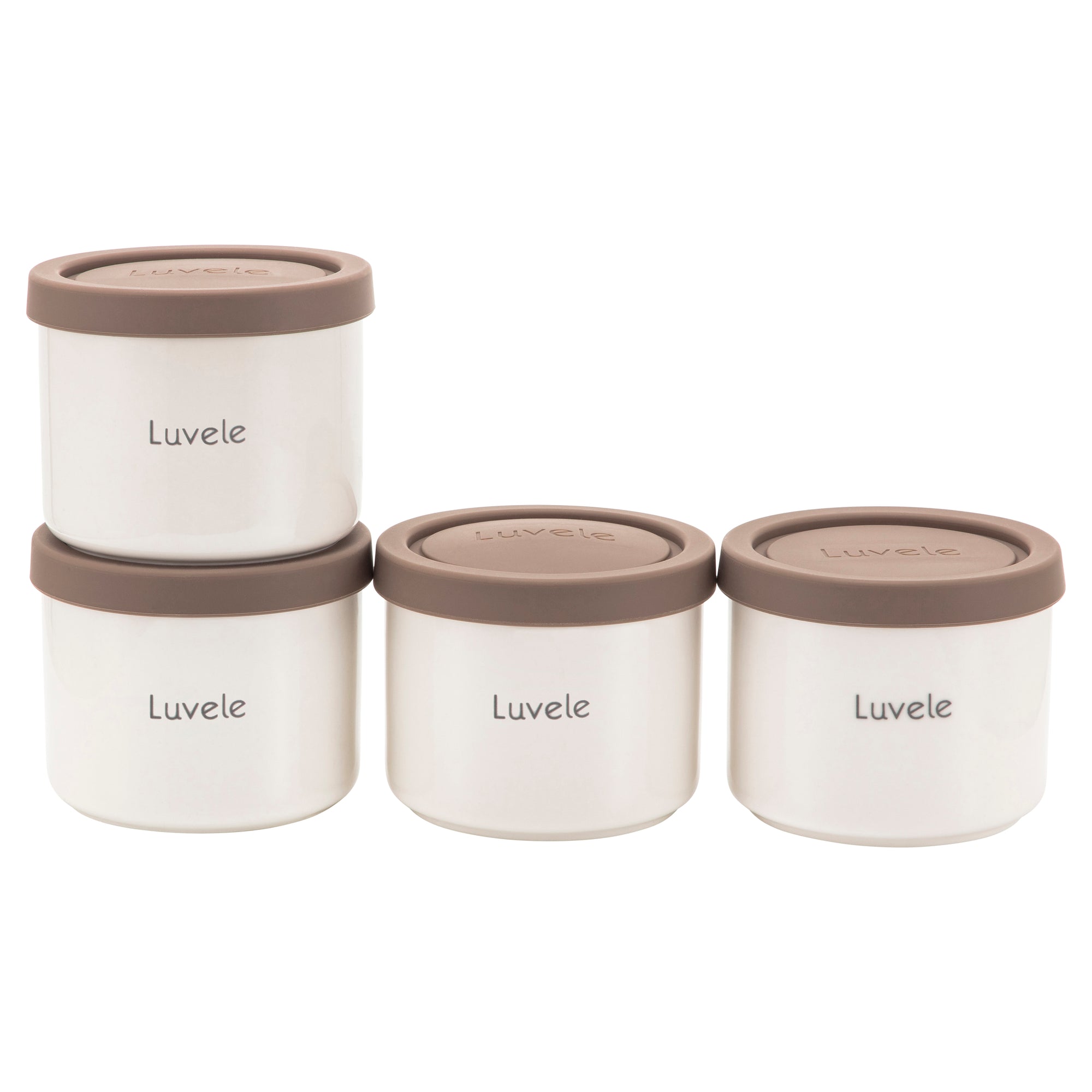 Luvele 4 x 400 ml Joghurtbehälter aus Keramik | Kompatibel mit dem Pure Joghurtbereiter
